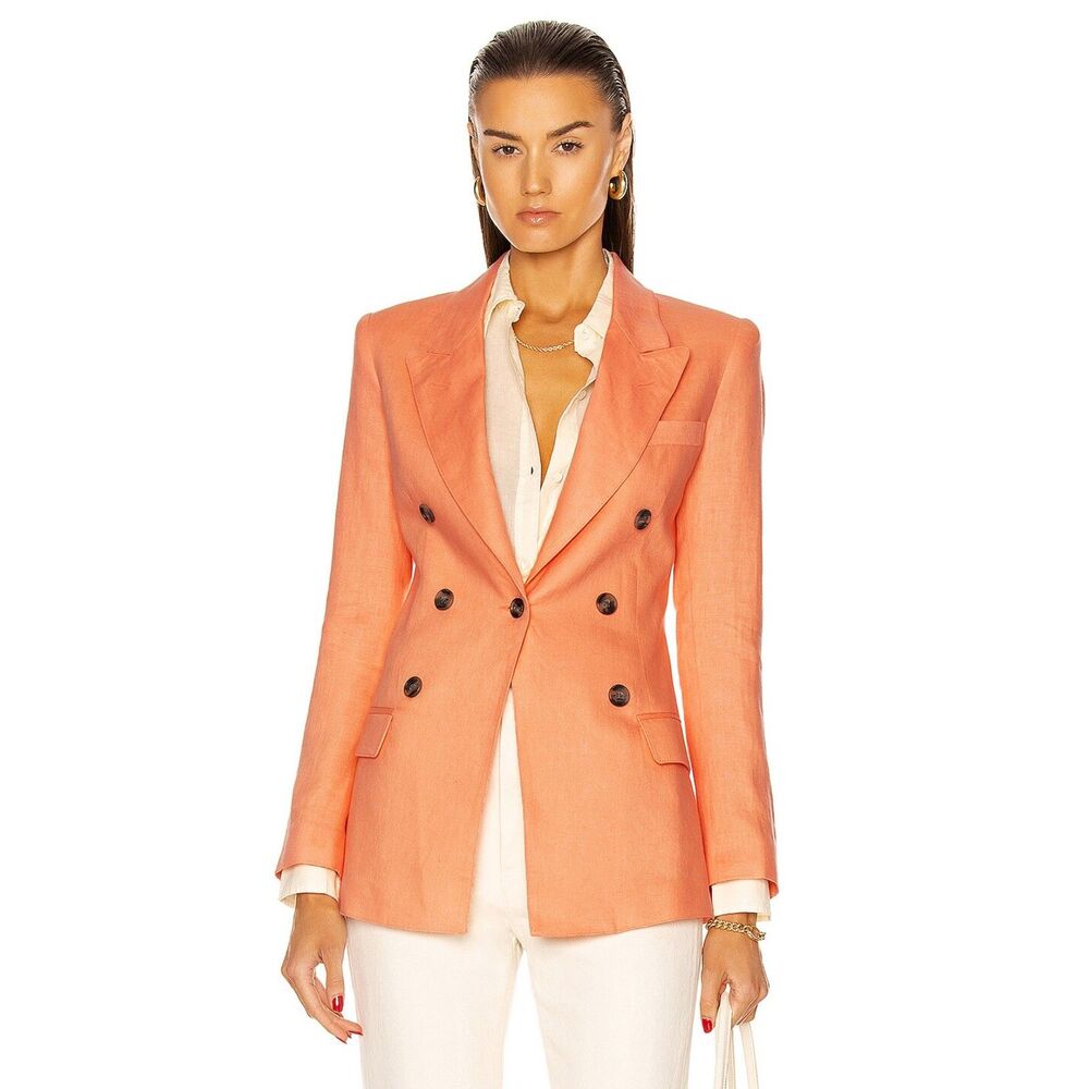 Smythe Not A DB Blazer Linen in Peach Women's Size 6